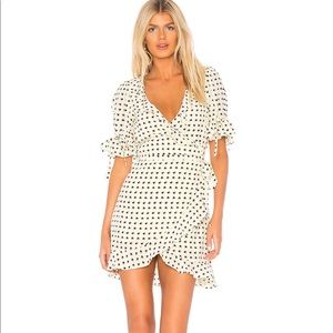 For Love and Lemons Creme Sweetheart Wrap Dress